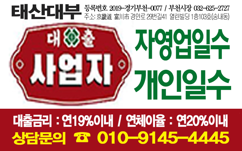 자영업일수,개인일수,대부